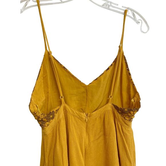 Le Lis Mustard Yellow Cutout Lace Romper - S - Picture 7 of 13